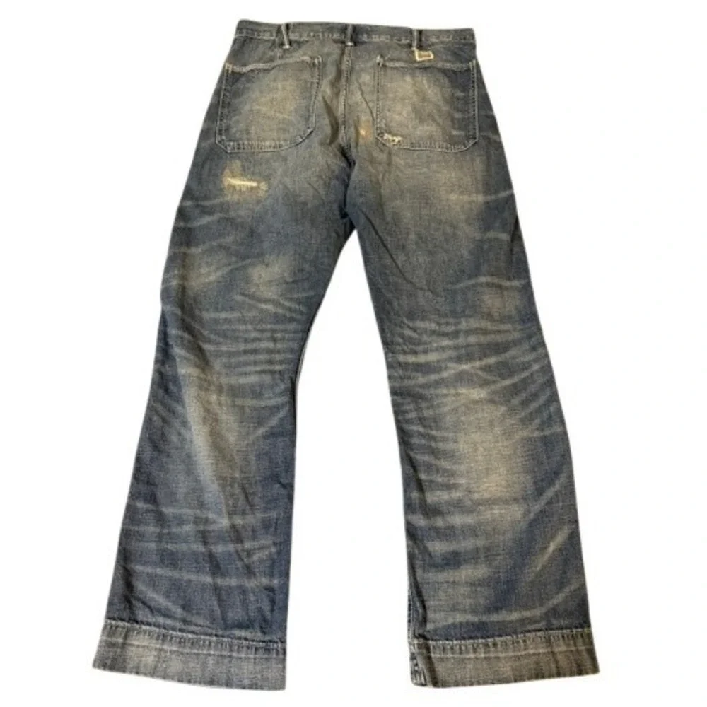 Ralph Lauren Polo Patchwork Sportsman Repaired Utility Denim Western Jeans 34x28
